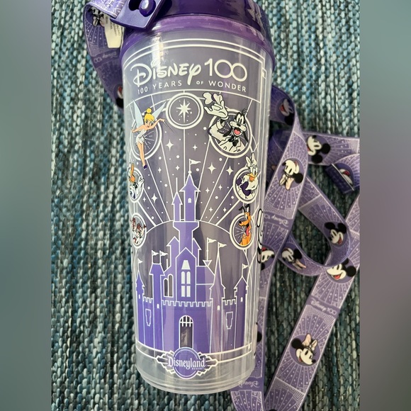 Disneyland 100 years of wonder celebration whirly cups w/straps. Mickey, Minnie. - Picture 4 of 6